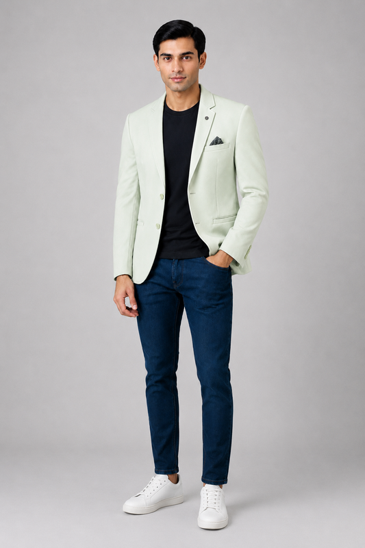 Men's Premium Pista Green Casual Blazer