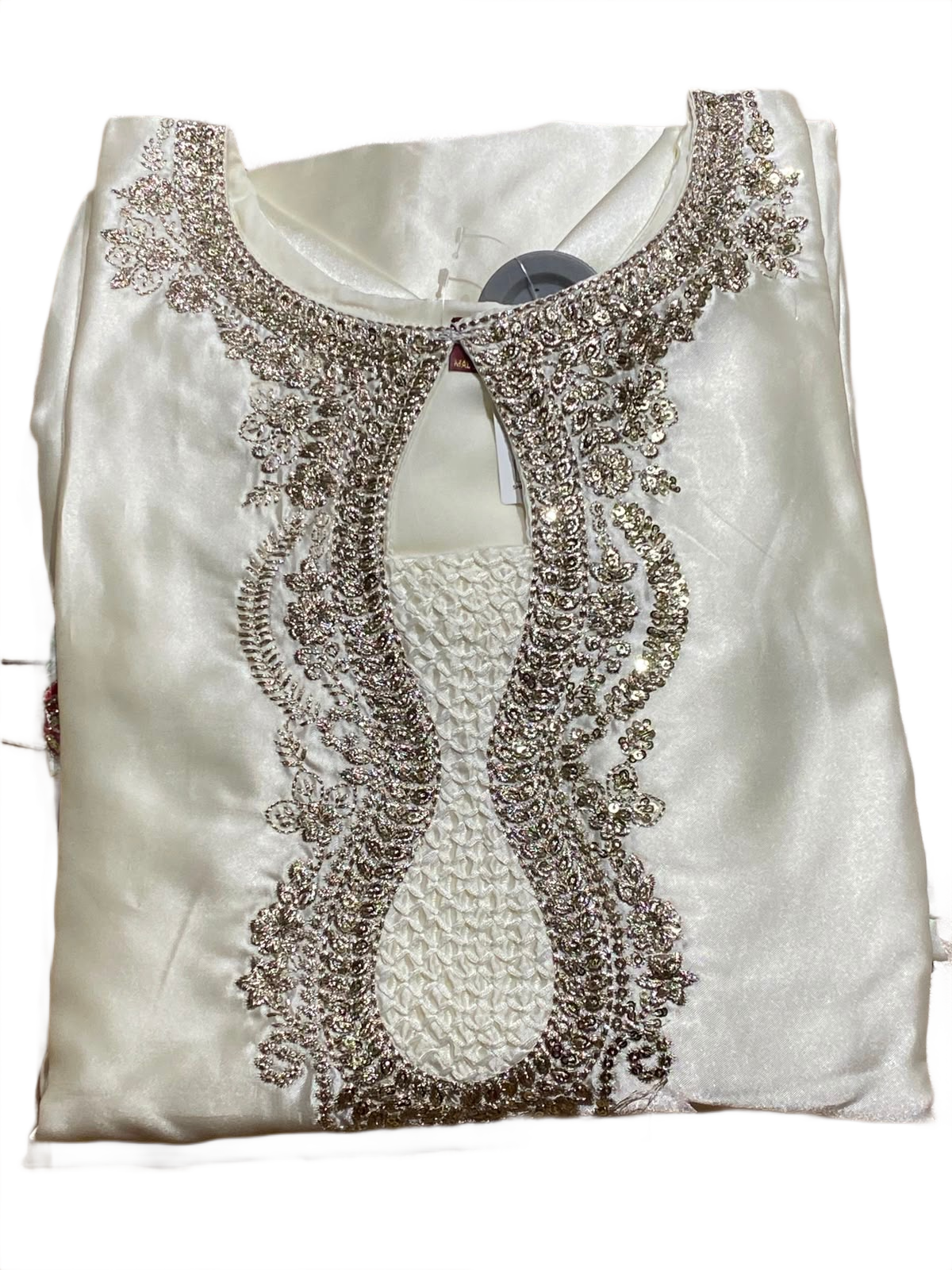 Ivory Floral Embroidered Kurta Set with Printed Dupatta & Patiala Pant