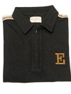 Men’s Black Half-Zip T-Shirt with Contrast Sleeve Stripes