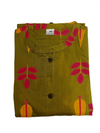 Olive Green Printed A-Line Kurta with Matching Palazzo Set