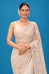 Title: Ivory Elegance Embroidered Designer Saree