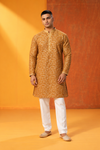Mustard Gold Embroidered Festive Kurta Set