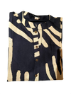 Navy Abstract Print Straight Kurti