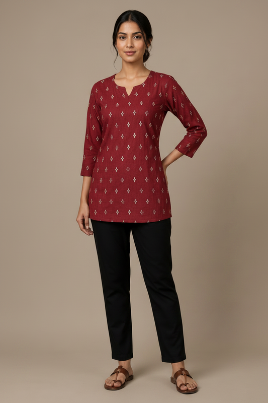 Elegant  Printed Cotton Kurti Top for Women