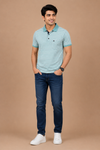 Men’s Mint Green & White Striped Polo T-Shirt