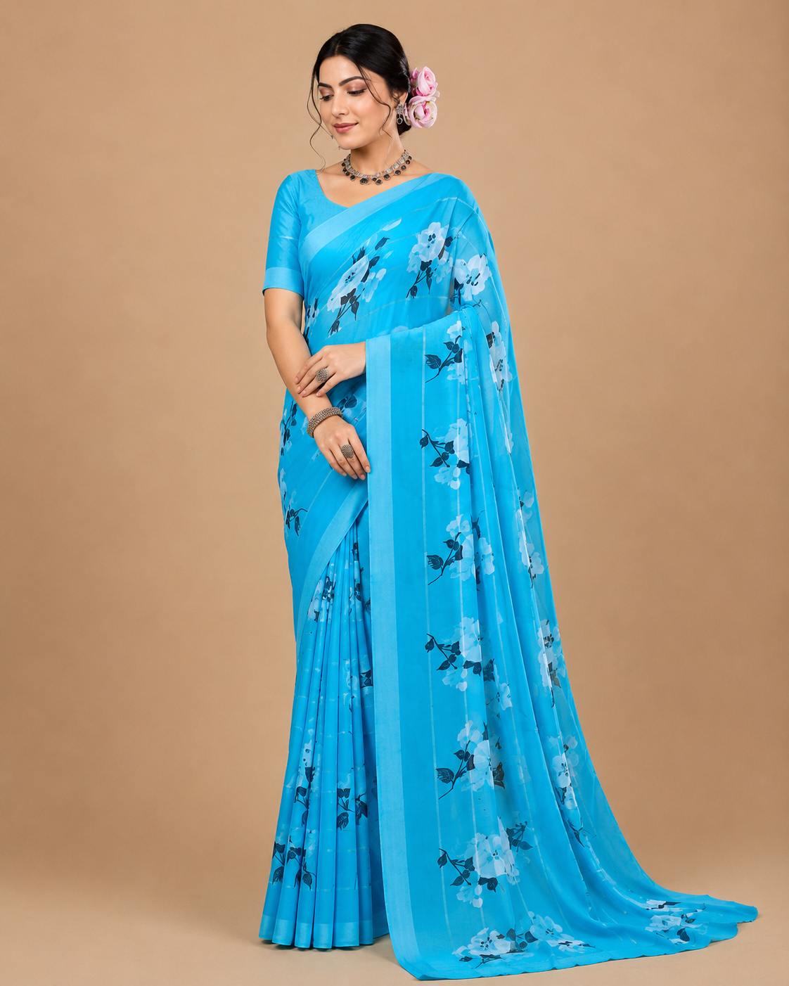 Women’s Floral Printed Saree