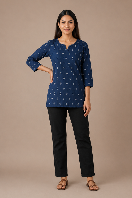 Elegant  Printed Cotton Kurti Top for Women