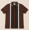 Men’s Coffee Brown Vertical Stripe Polo T-Shirt