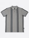 Men’s Grey Vertical Stripe Polo T-Shirt