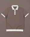 Men’s Taupe Ribbed Polo T-Shirt