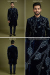 Midnight Navy Embroidered Indo-Western Sherwani
