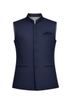Men's Navy Blue Solid Nehru Jacket | Premium Ethnic Waistcoat for Weddings & Festive Wear