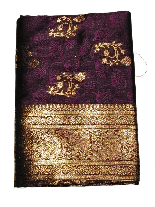 Royal Purple  Saree Grand Golden Pallu