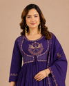 Embroidered Anarkali Suit Set with Dupatta
