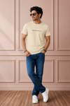 Men's Premium Off-White Crew Neck Cotton T-Shirt