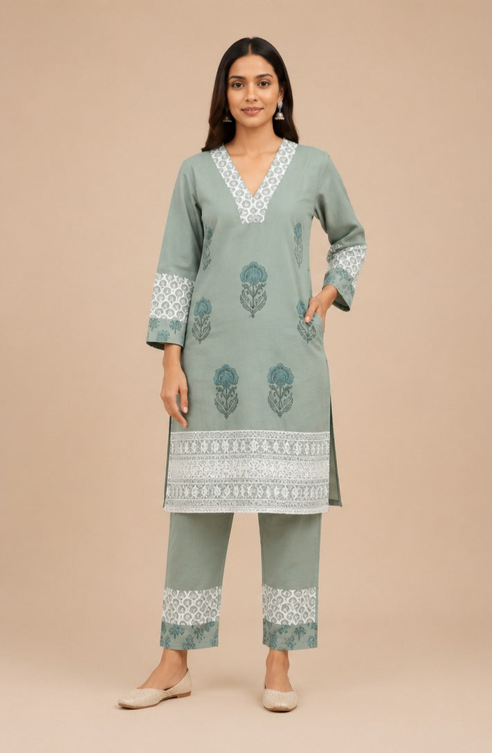 Women Printed Cotton Flex Co-Ord Set
