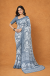Floral Printed Saree with Elegant Border