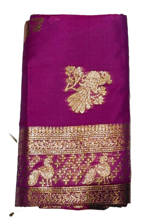Royal Magenta Woven Festive Saree