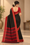 Black & Red Polka  Saree with Traditional Border