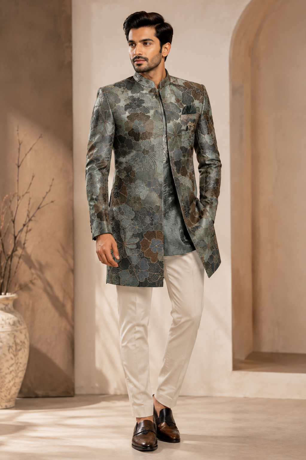 Black Embellished Indo-Western Jodhpuri