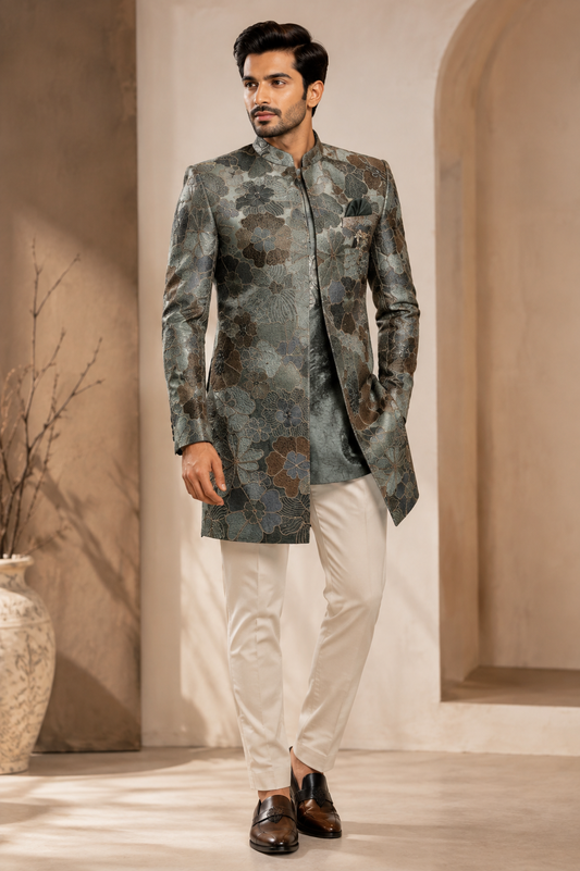 Black Embellished Indo-Western Jodhpuri