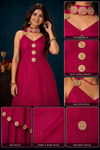 Fuchsia Pink Embellished Designer Anarkali Gown with Palazzo
