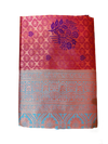 Elegant Pink & Sky Blue Saree with Rich Zari Pallu