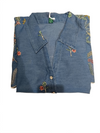 Elegant Denim Blue Floral Embroidered Co-Ord Set for Women