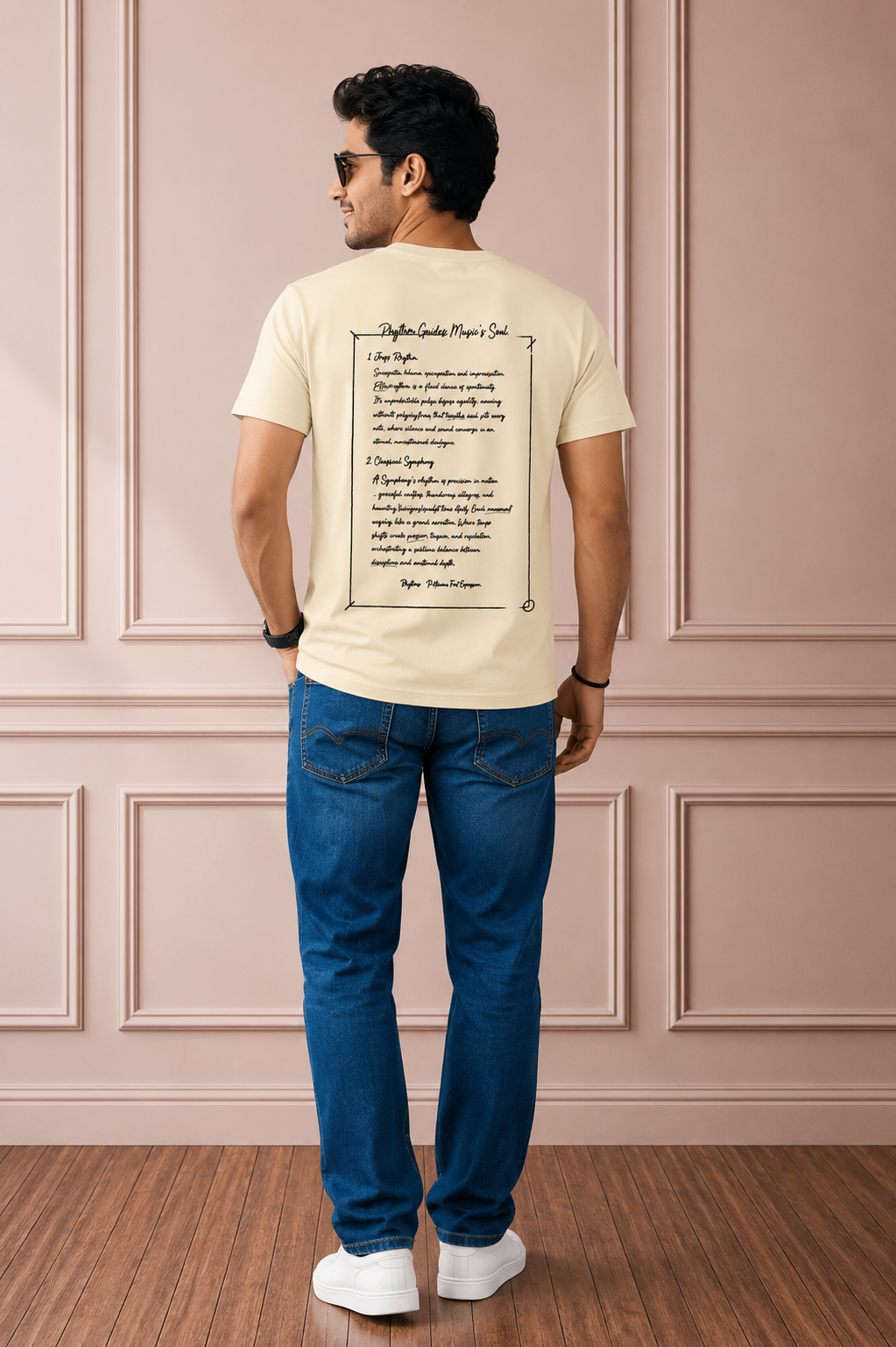 Men's Premium Off-White Crew Neck Cotton T-Shirt