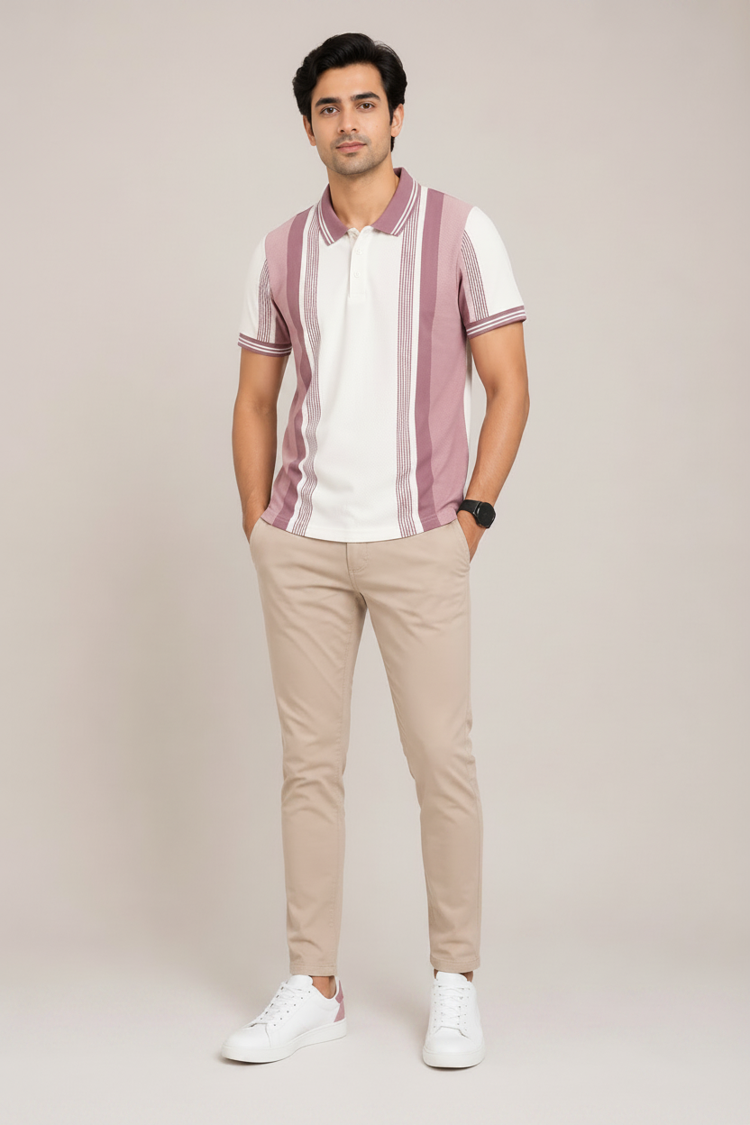 Men’s  Striped Polo T-Shirt