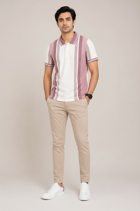 Men’s  Striped Polo T-Shirt