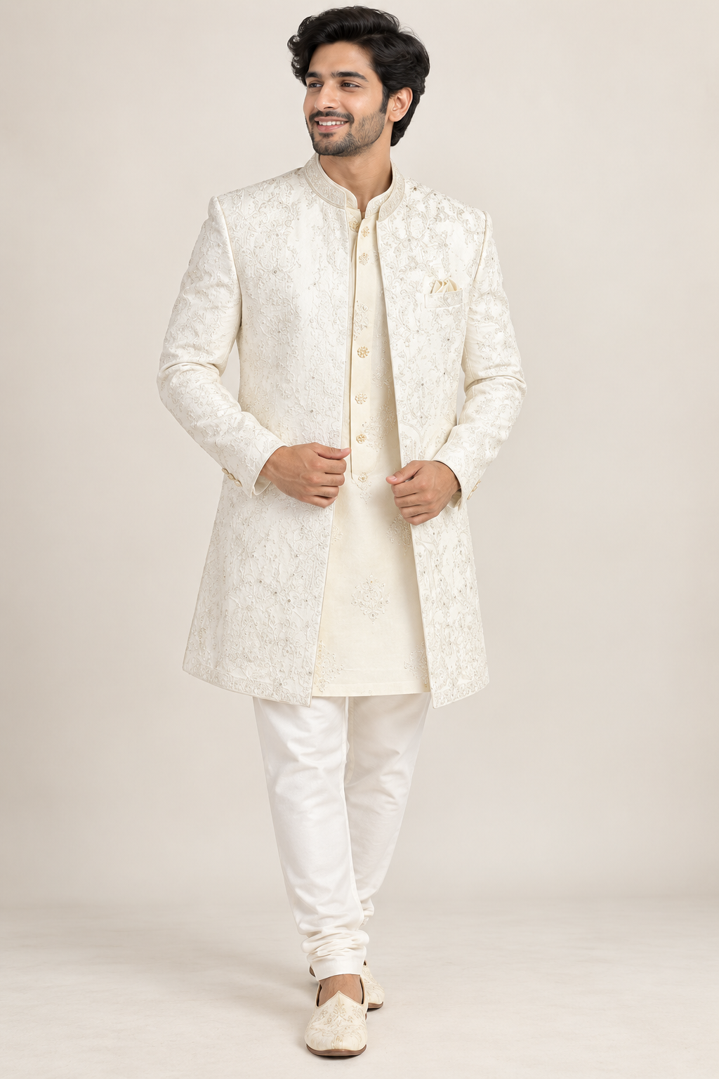Ivory Embroidered  Set