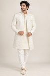 Men’s Ivory Embroidered Indo-Western Jacket Set