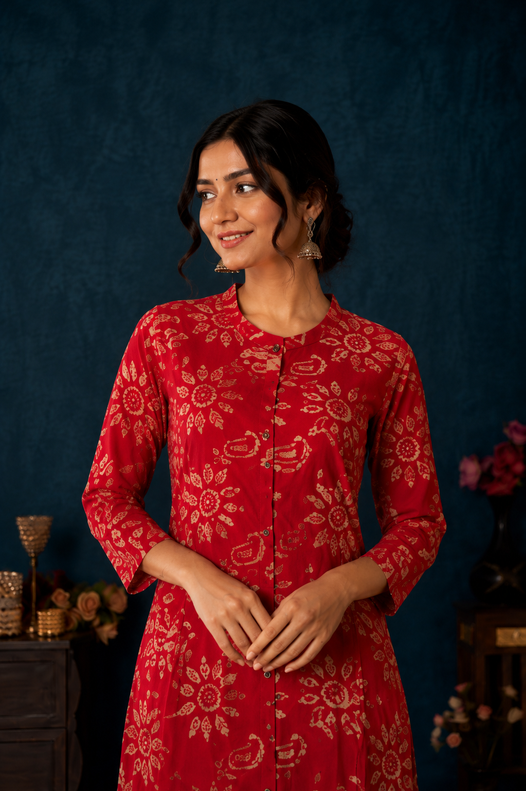Floral Printed A-Line Kurti