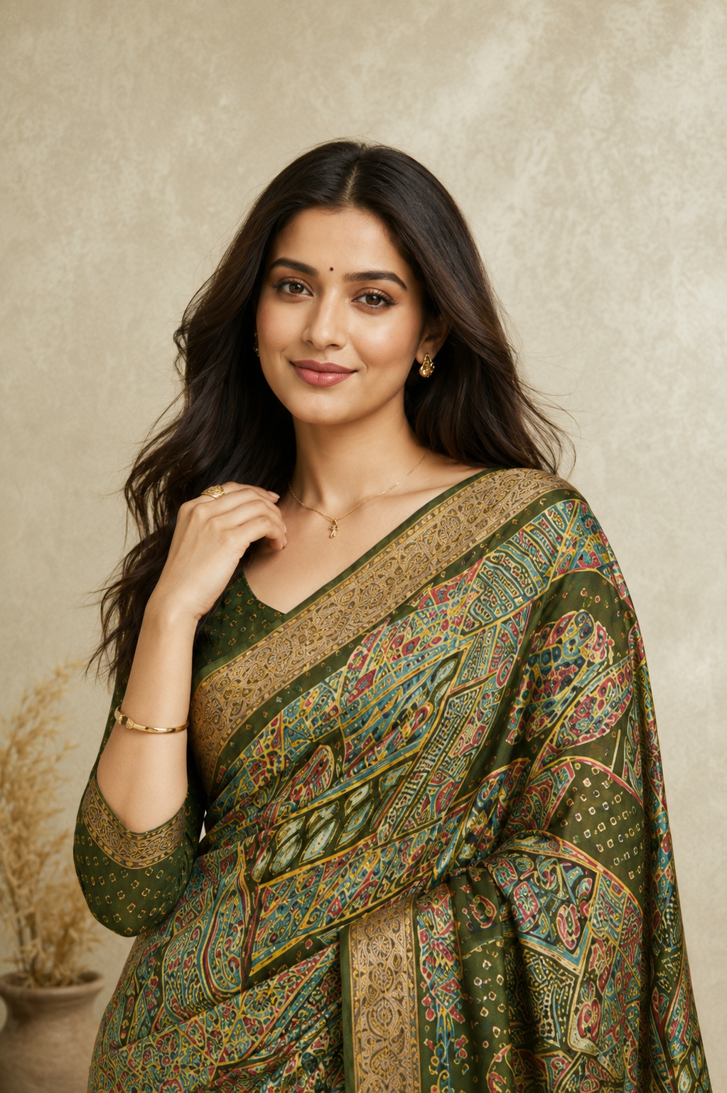 Elegant Printed Saree with Rich Paisley & Heritage Border