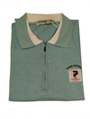 Pure Street Sage Green Zip Polo T-Shirt for Men