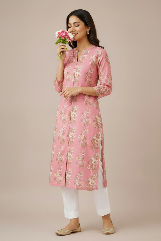 Women’s Abstract Printed A-Line Kurta