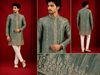 Sage Green Embroidered Men’s Festive Kurta