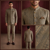 Men’s Grey Embroidered Jodhpuri Suit Set