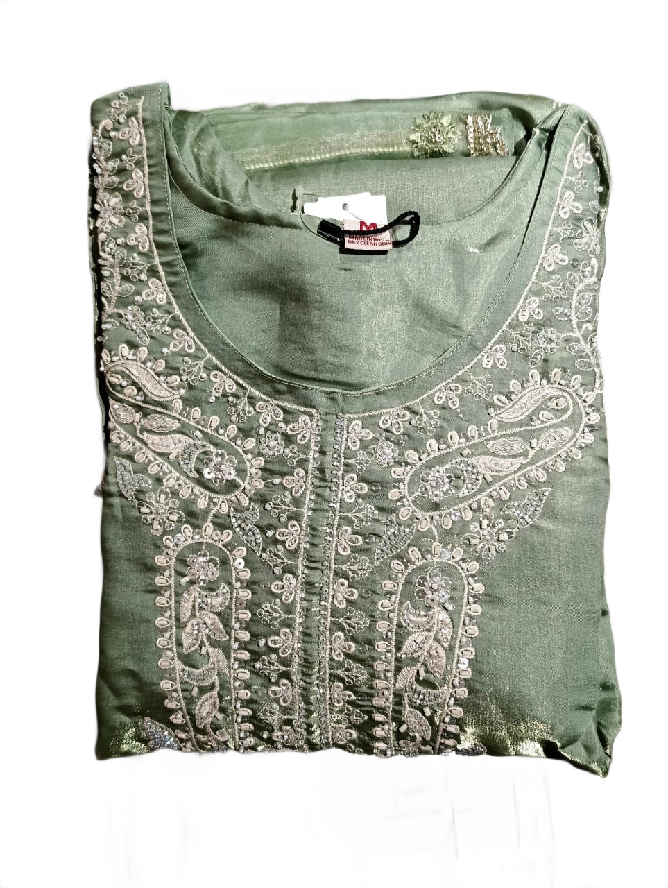 Sage Green Embroidered Festive Kurta Set