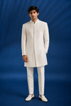 Ivory White Embroidered Indo-Western Sherwani