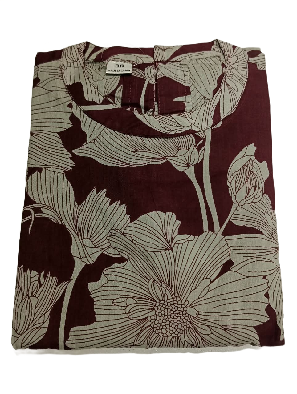 Maroon Floral Printed Sleeveless A-Line Co-Ord Set