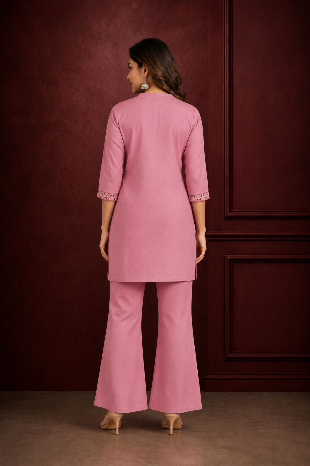 Women’s Dusty Pink Embroidered Co-Ord Set