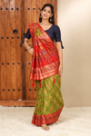 Elegant Green & Red Festive Silk Saree