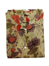 Beige Floral Button-Down Kurti & Wide-Leg Trouser Set