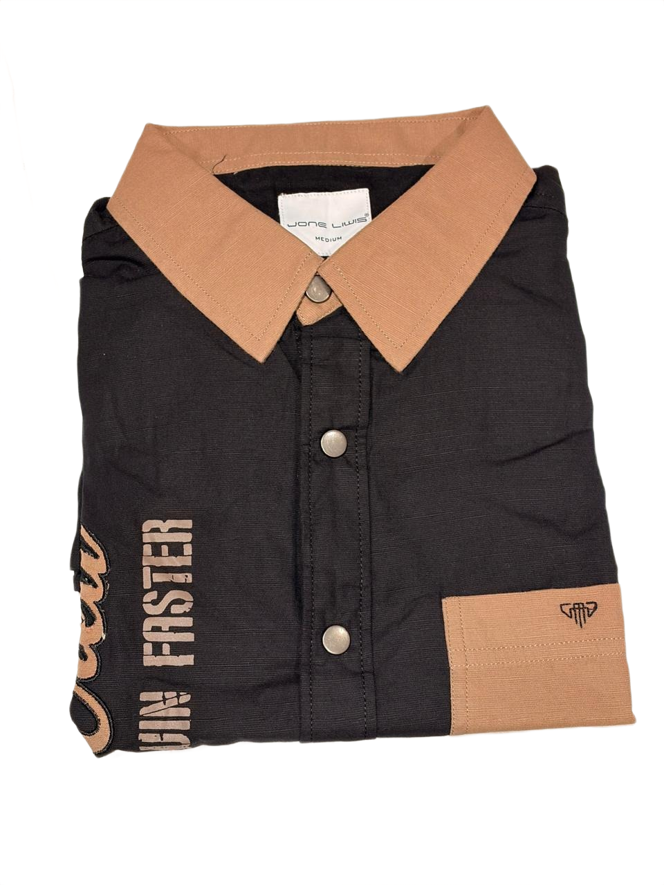 Men's Charcoal Grey Colorblocked Casual Shirt