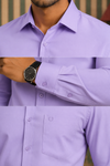 Men's Premium Lavender Full Sleeve Formal Shirt | Classic Fit | Office & Party Wear