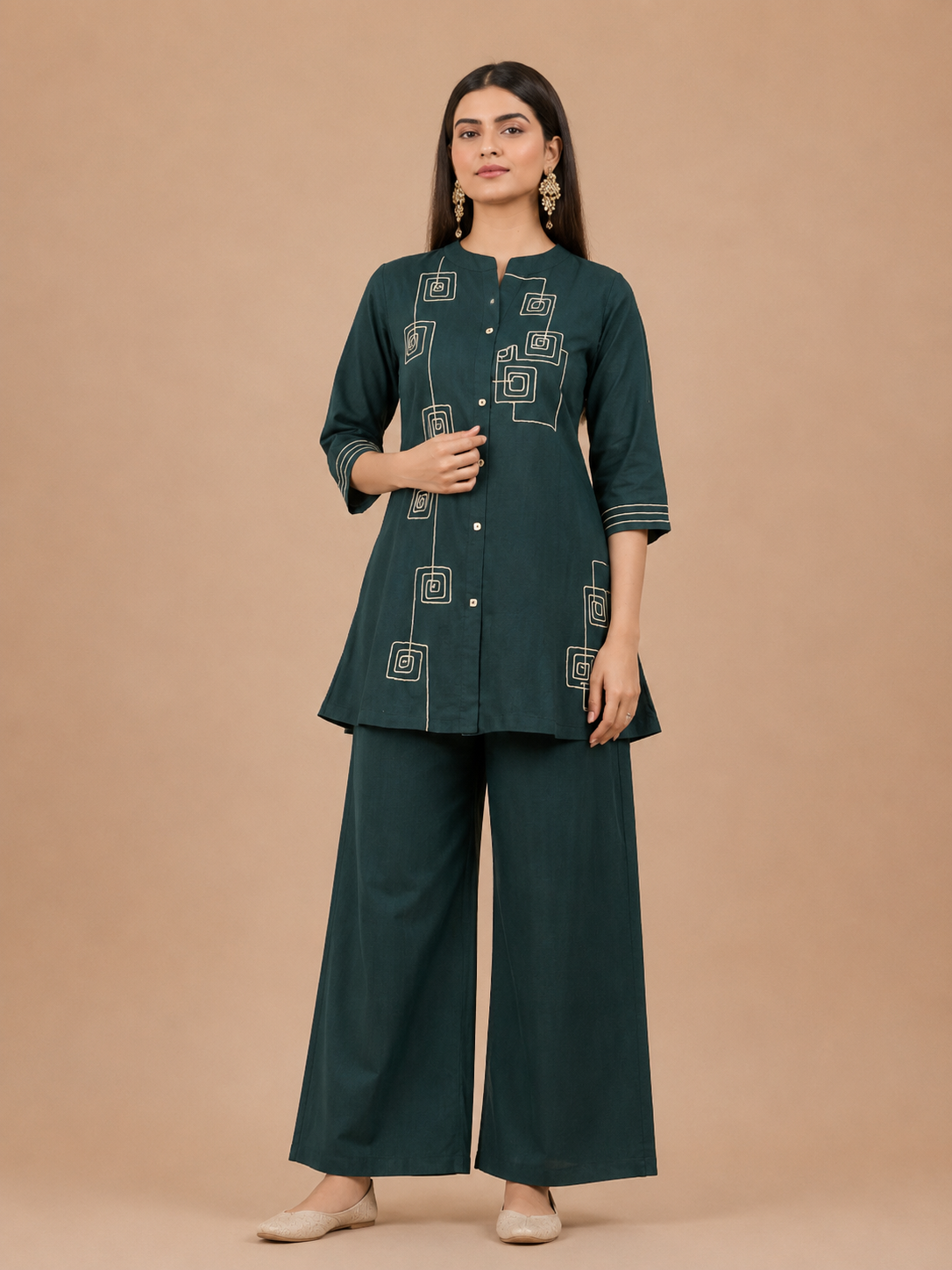 Elegant Deep Plum Printed Co-Ord Set for Women