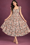Abstract Print Tiered Maxi Dress