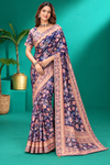 Midnight Bloom Floral Saree
